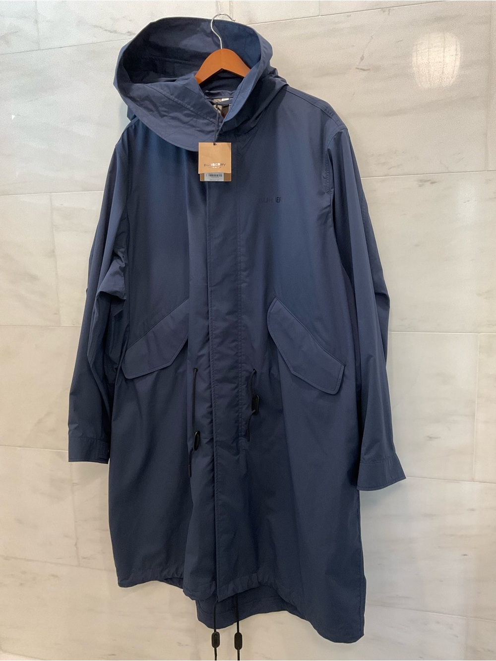 NWT Burberry Verwood NAVY BLUE Oversized Rain Overcoat Jacket - size XXL T66